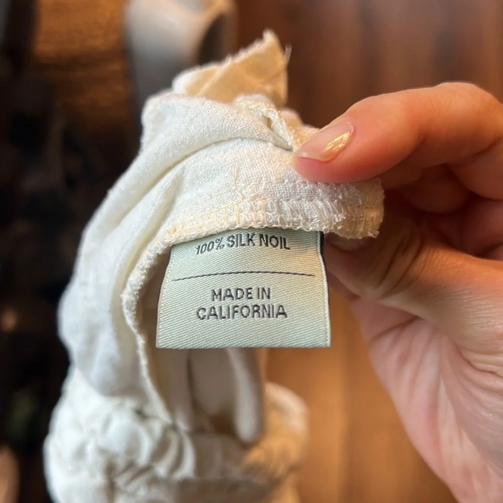 Aliya Wanek Priya Short 100% Raw Silk Natural Beige Small - Picture 6 of 6